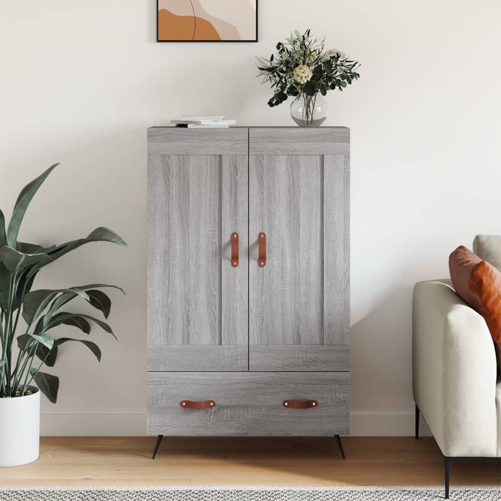 Armoire haute 69,5x31x115 cm en dérivé du bois, couleur chêne