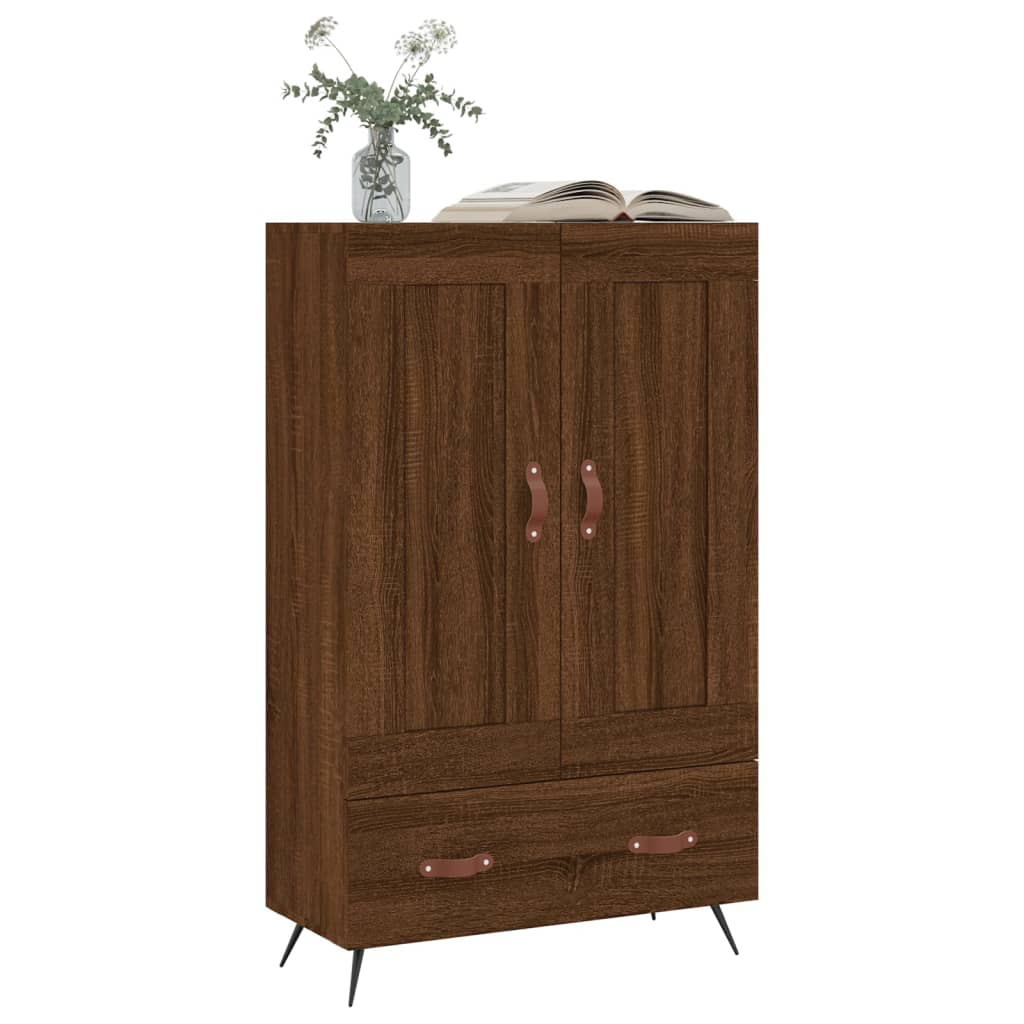 Armoire haute 69,5x31x115 cm en dérivé du bois, couleur chêne