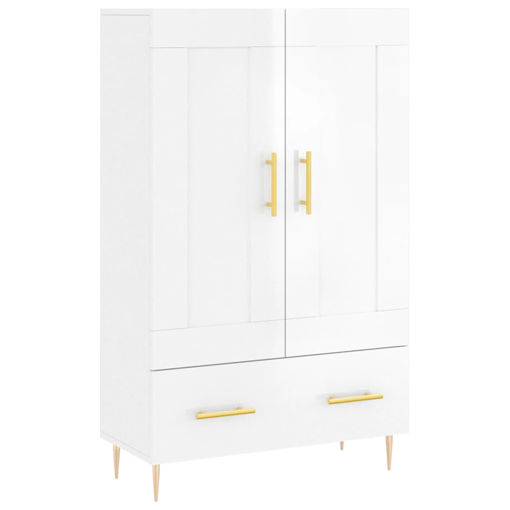 Armoire haute 69,5x31x115 cm en dérivé du bois, couleur chêne