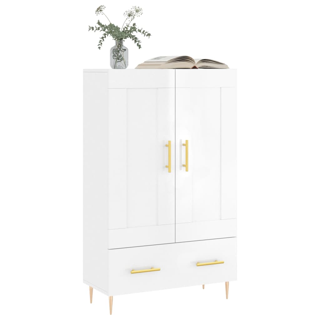 Armoire haute 69,5x31x115 cm en dérivé du bois, couleur chêne