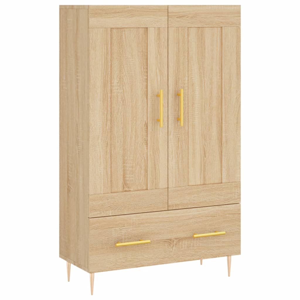 Armoire haute 69,5x31x115 cm en dérivé du bois, couleur chêne