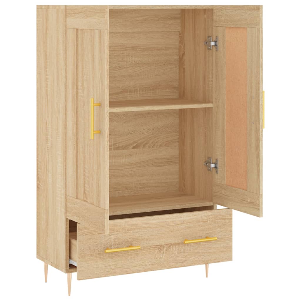 Armoire haute 69,5x31x115 cm en dérivé du bois, couleur chêne