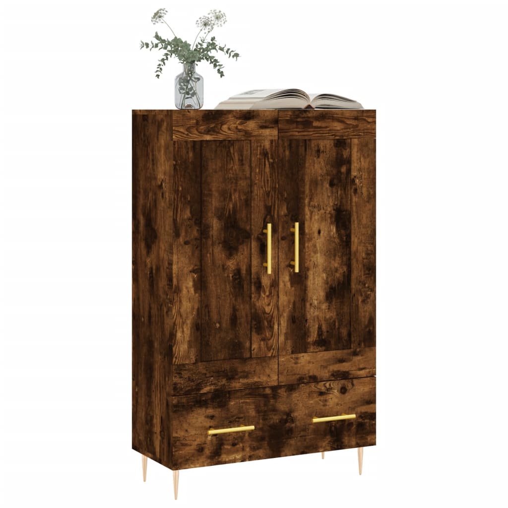 Armoire haute 69,5x31x115 cm en dérivé du bois, couleur chêne