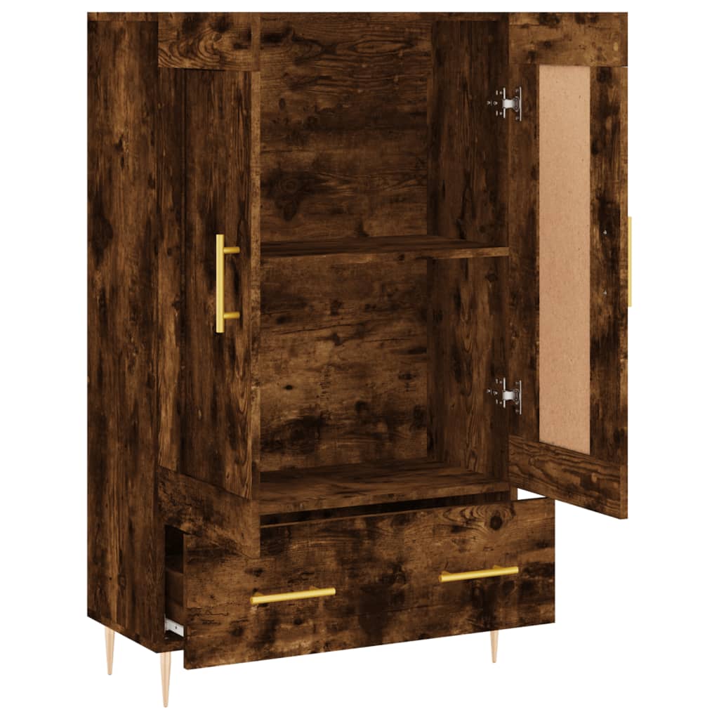 Armoire haute 69,5x31x115 cm en dérivé du bois, couleur chêne