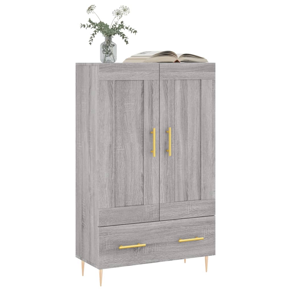 Armoire haute 69,5x31x115 cm en dérivé du bois, couleur chêne