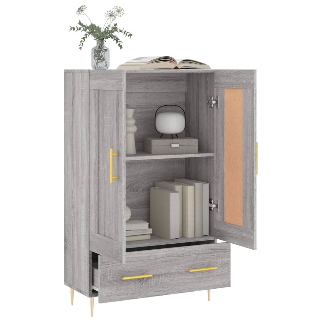 Armoire haute 69,5x31x115 cm en dérivé du bois, couleur chêne