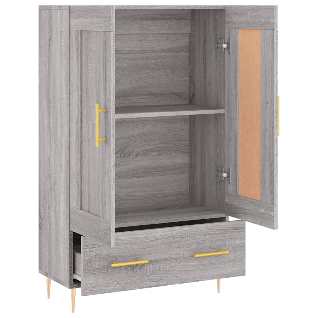 Armoire haute 69,5x31x115 cm en dérivé du bois, couleur chêne