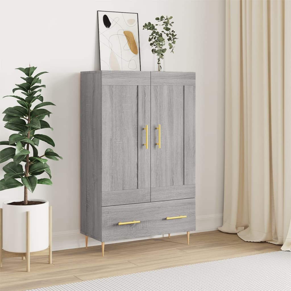 Armoire haute 69,5x31x115 cm en dérivé du bois, couleur chêne