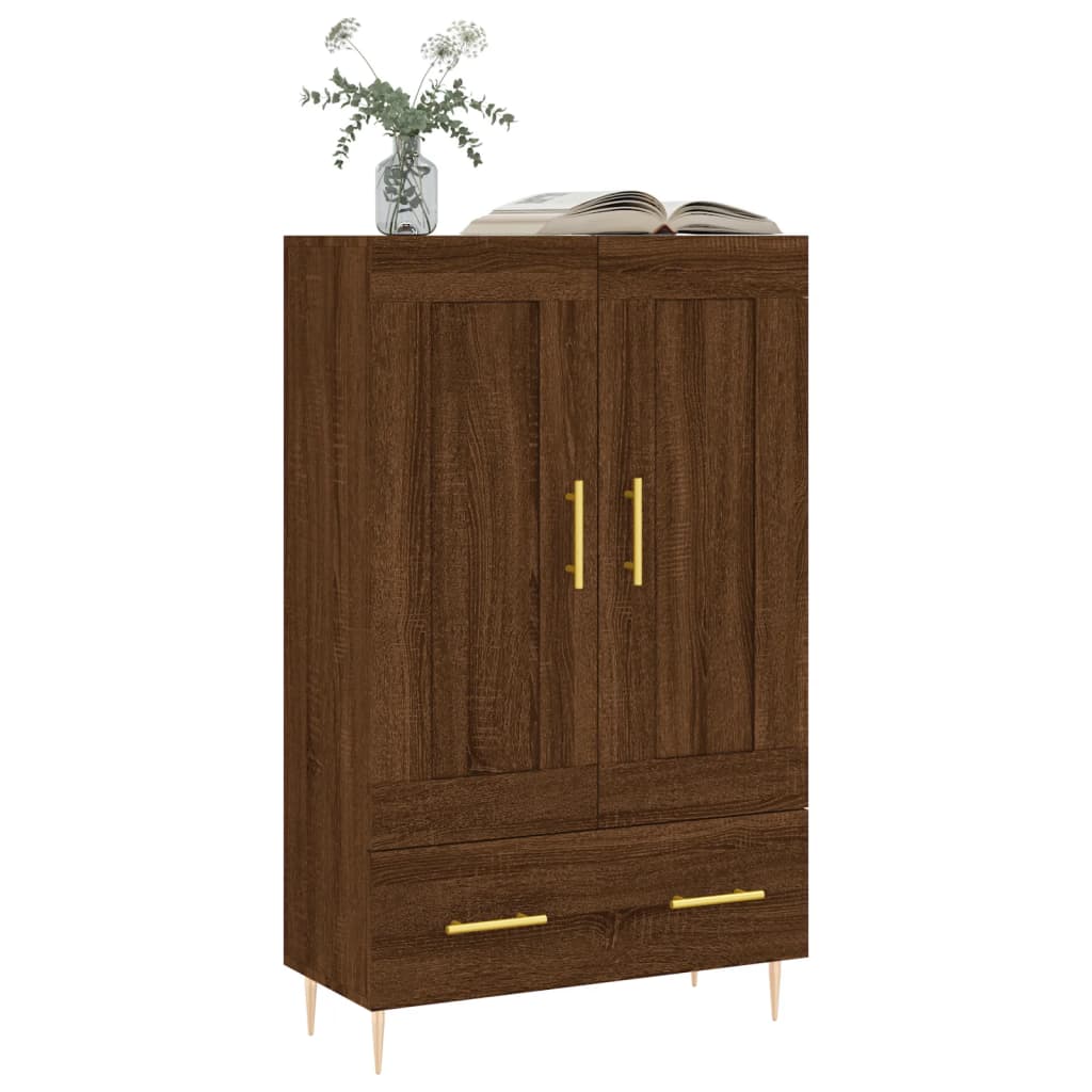 Armoire haute 69,5x31x115 cm en dérivé du bois, couleur chêne