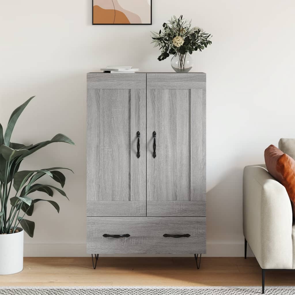 Armoire haute 69,5x31x115 cm en dérivé du bois, couleur chêne