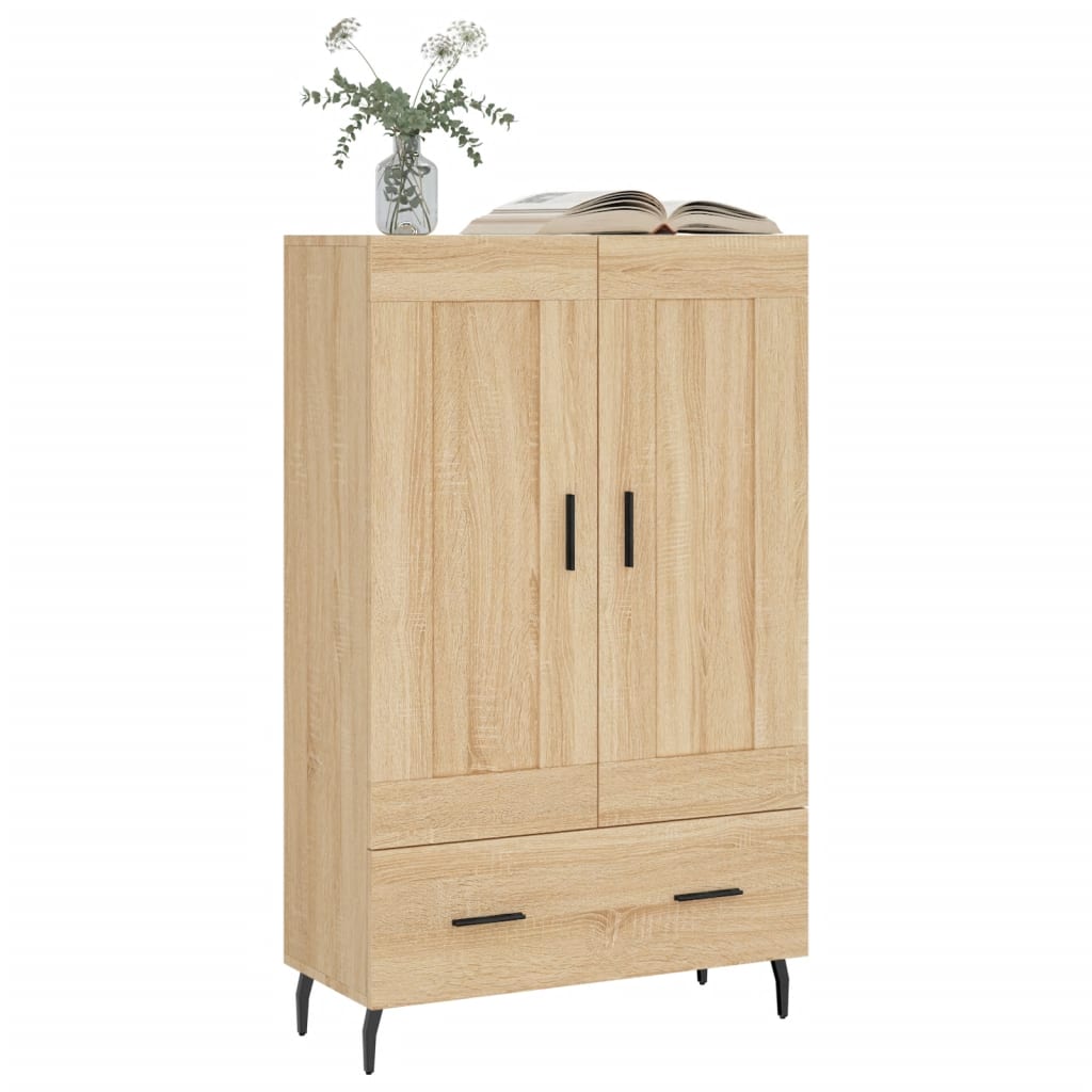 Armoire haute 69,5x31x115 cm en dérivé du bois, couleur chêne