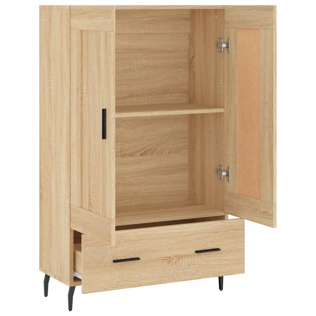 Armoire haute 69,5x31x115 cm en dérivé du bois, couleur chêne