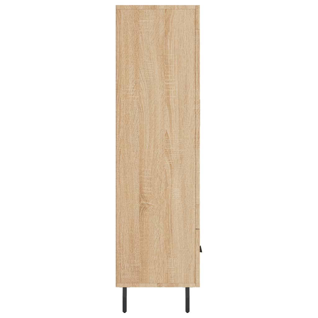 Hoge kast 69,5x31x115 cm bewerkt hout eikenkleurig