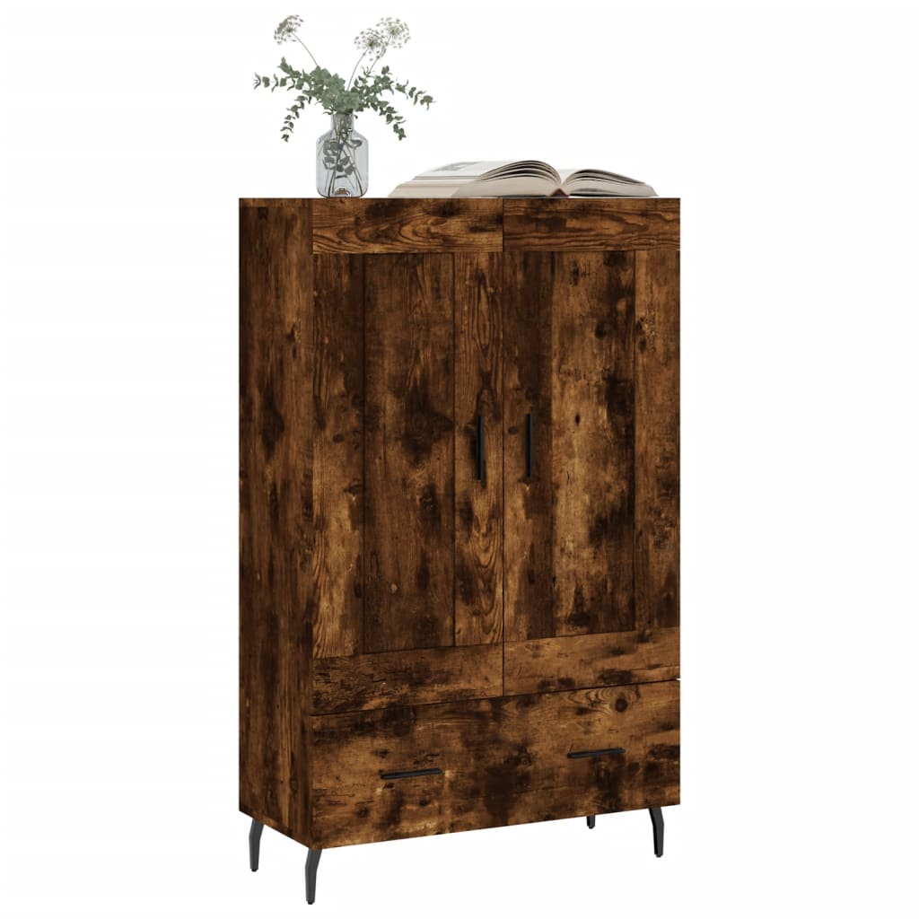 Armoire haute 69,5x31x115 cm en dérivé du bois, couleur chêne