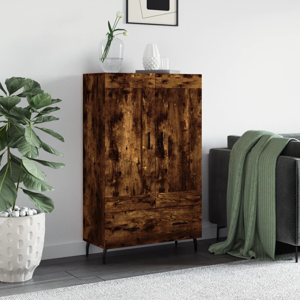 Armoire haute 69,5x31x115 cm en dérivé du bois, couleur chêne