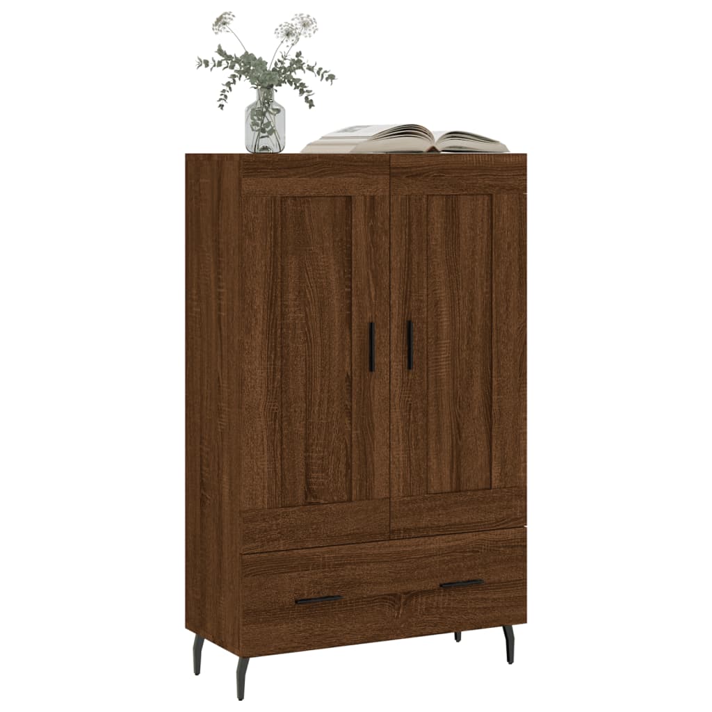 Armoire haute 69,5x31x115 cm en dérivé du bois, couleur chêne