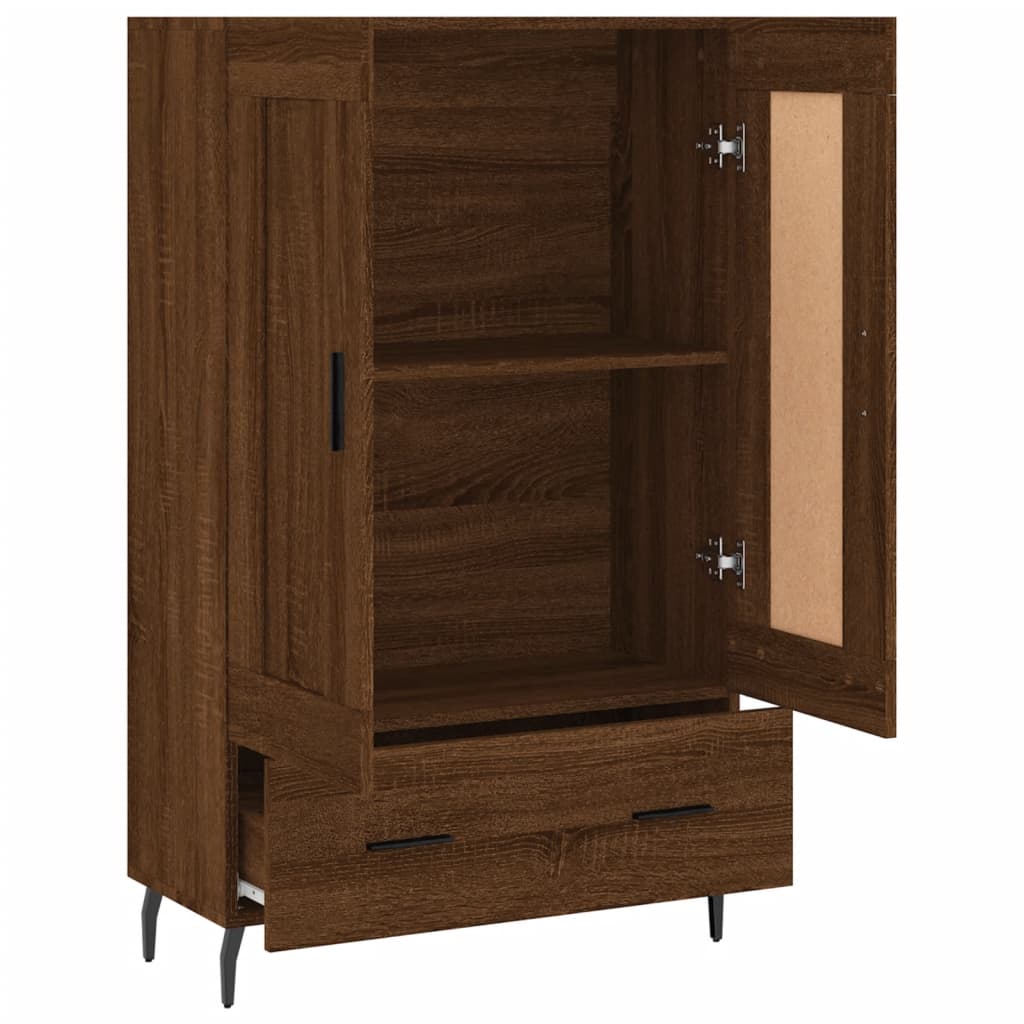 Armoire haute 69,5x31x115 cm en dérivé du bois, couleur chêne