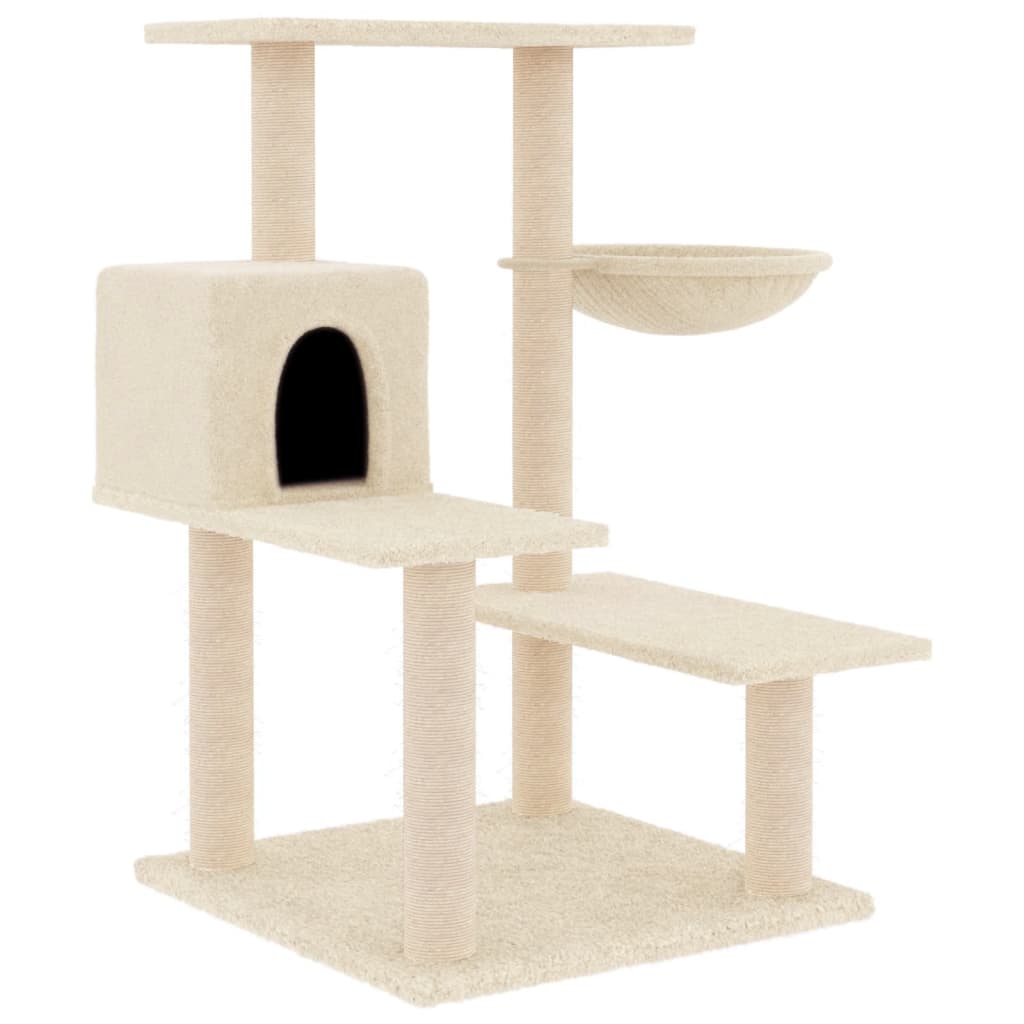 Meuble pour chat avec griffoirs en sisal 82,5 cm couleur crème