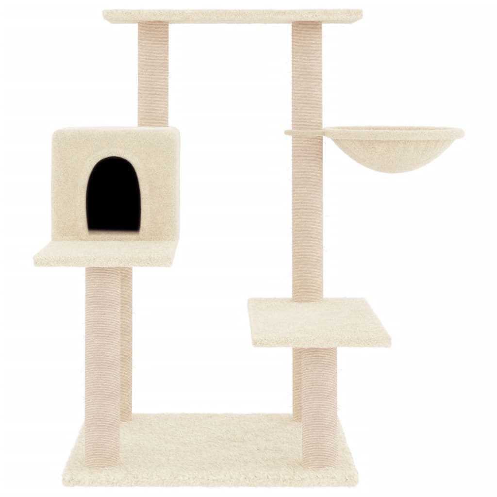 Meuble pour chat avec griffoirs en sisal 82,5 cm couleur crème