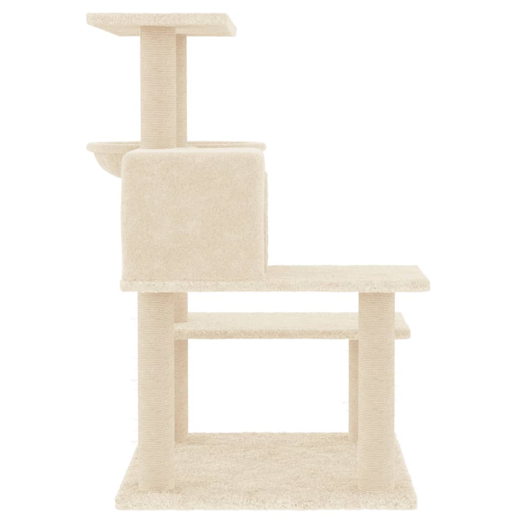 Meuble pour chat avec griffoirs en sisal 82,5 cm couleur crème