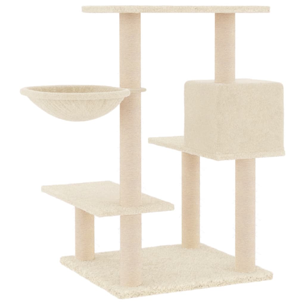 Meuble pour chat avec griffoirs en sisal 82,5 cm couleur crème