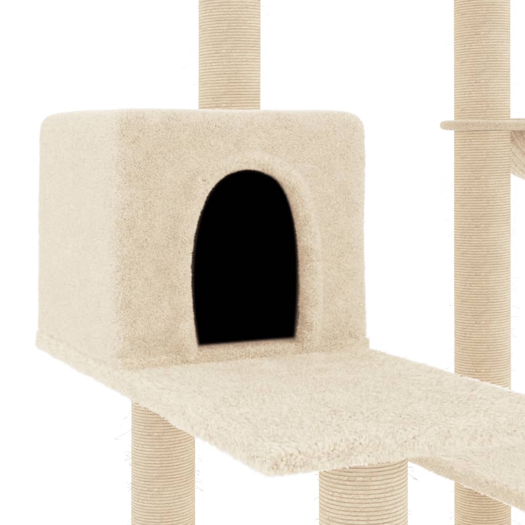 Meuble pour chat avec griffoirs en sisal 82,5 cm couleur crème