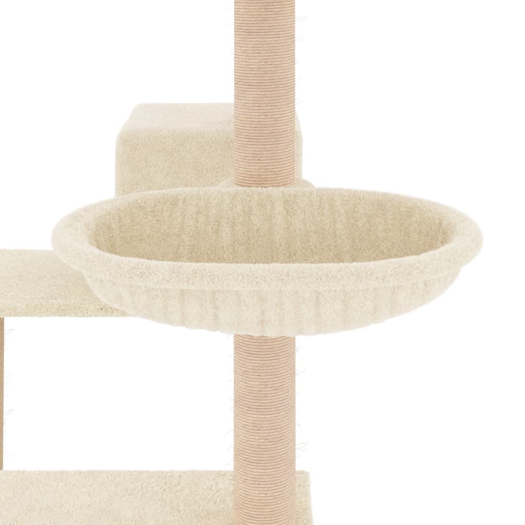 Meuble pour chat avec griffoirs en sisal 82,5 cm couleur crème