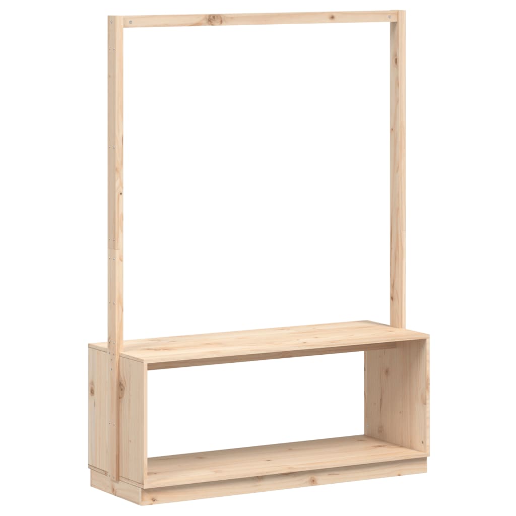 Kledingrek schoenenkast 113x40x157,5 cm grenenhout honingbruin