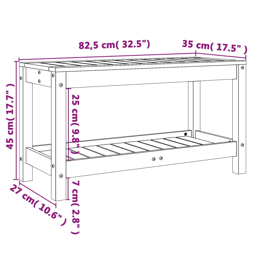 Tuinbank 108x35x45 cm massief