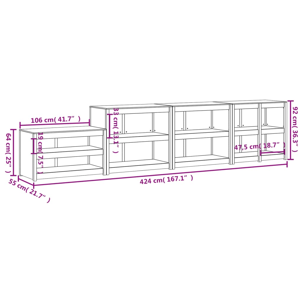 Armoires de cuisine extérieure 4 mcx en bois de Douglas massif