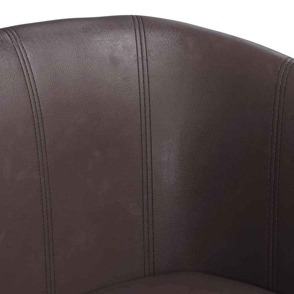 Chaise baquet avec repose-pieds en cuir artificiel