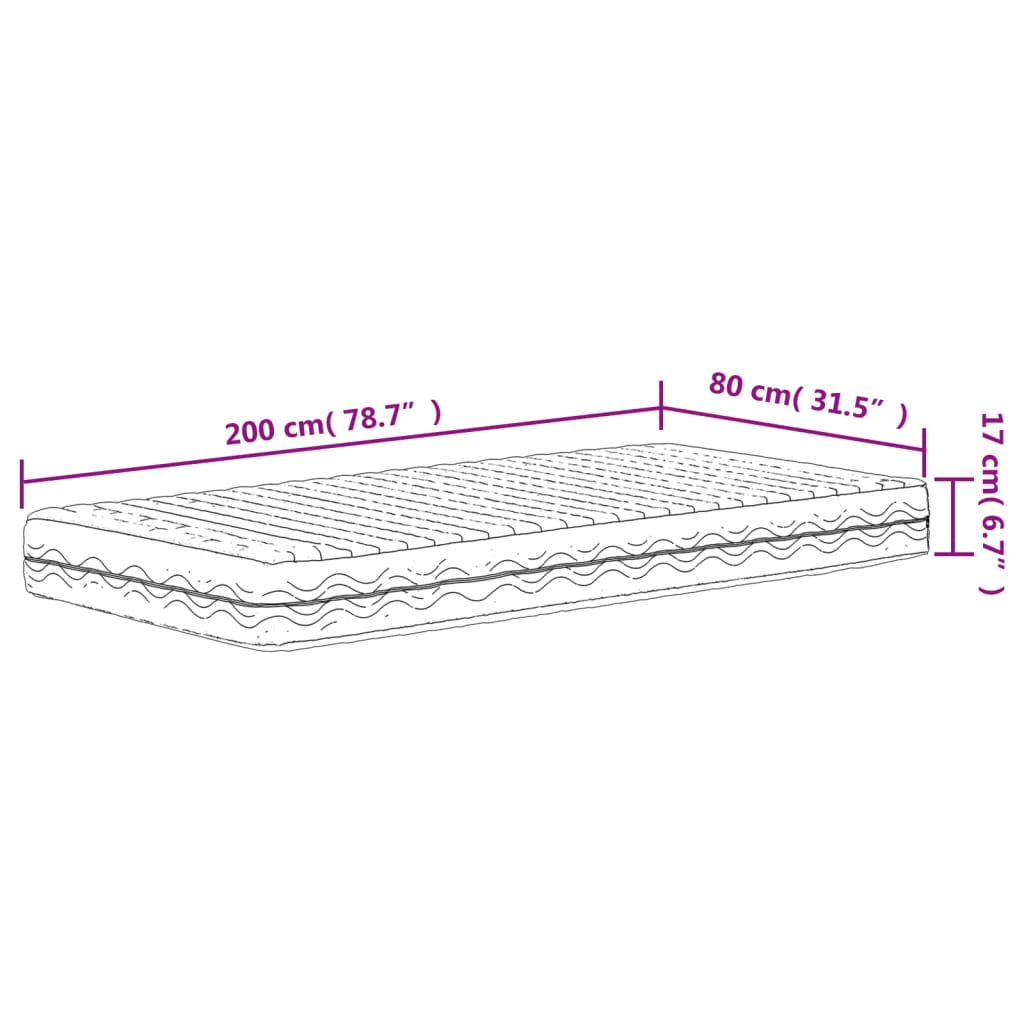 Schuimmatras hardheid H2 H3 200x200 cm wit