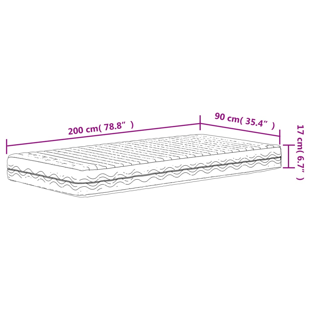 Matelas mousse dureté H2 H3 200x200 cm blanc