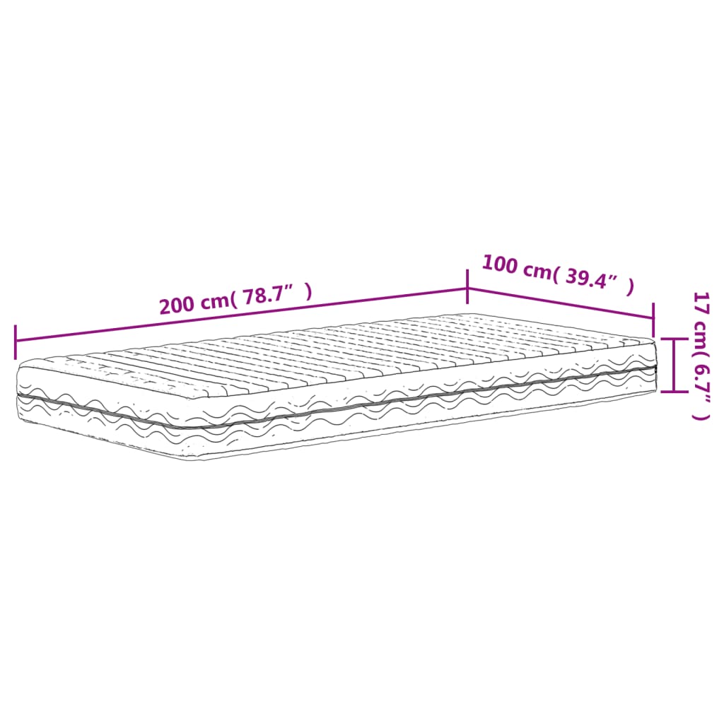 Matelas mousse dureté H2 H3 200x200 cm blanc