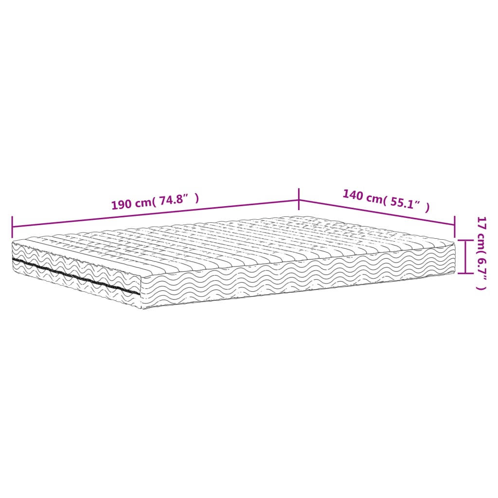 Matelas mousse dureté H2 H3 200x200 cm blanc