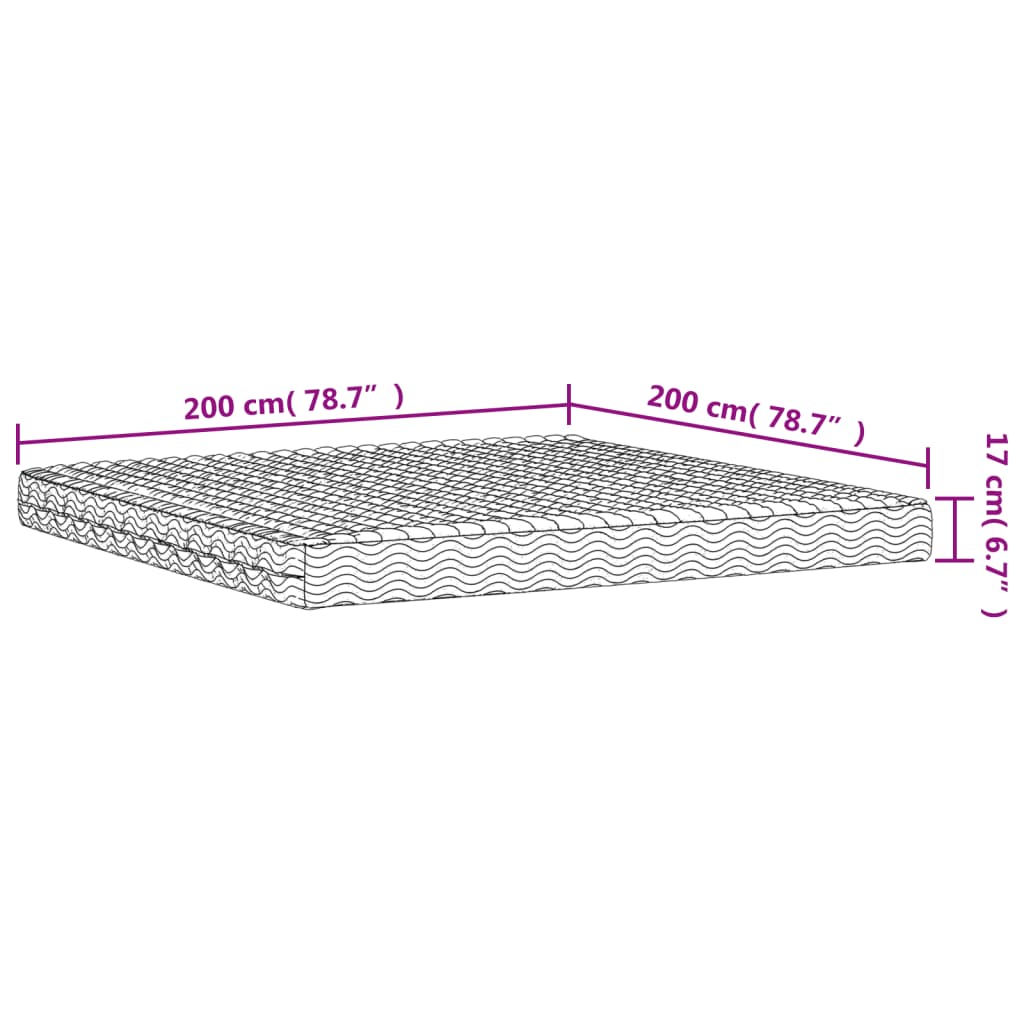 Matelas mousse dureté H2 H3 200x200 cm blanc