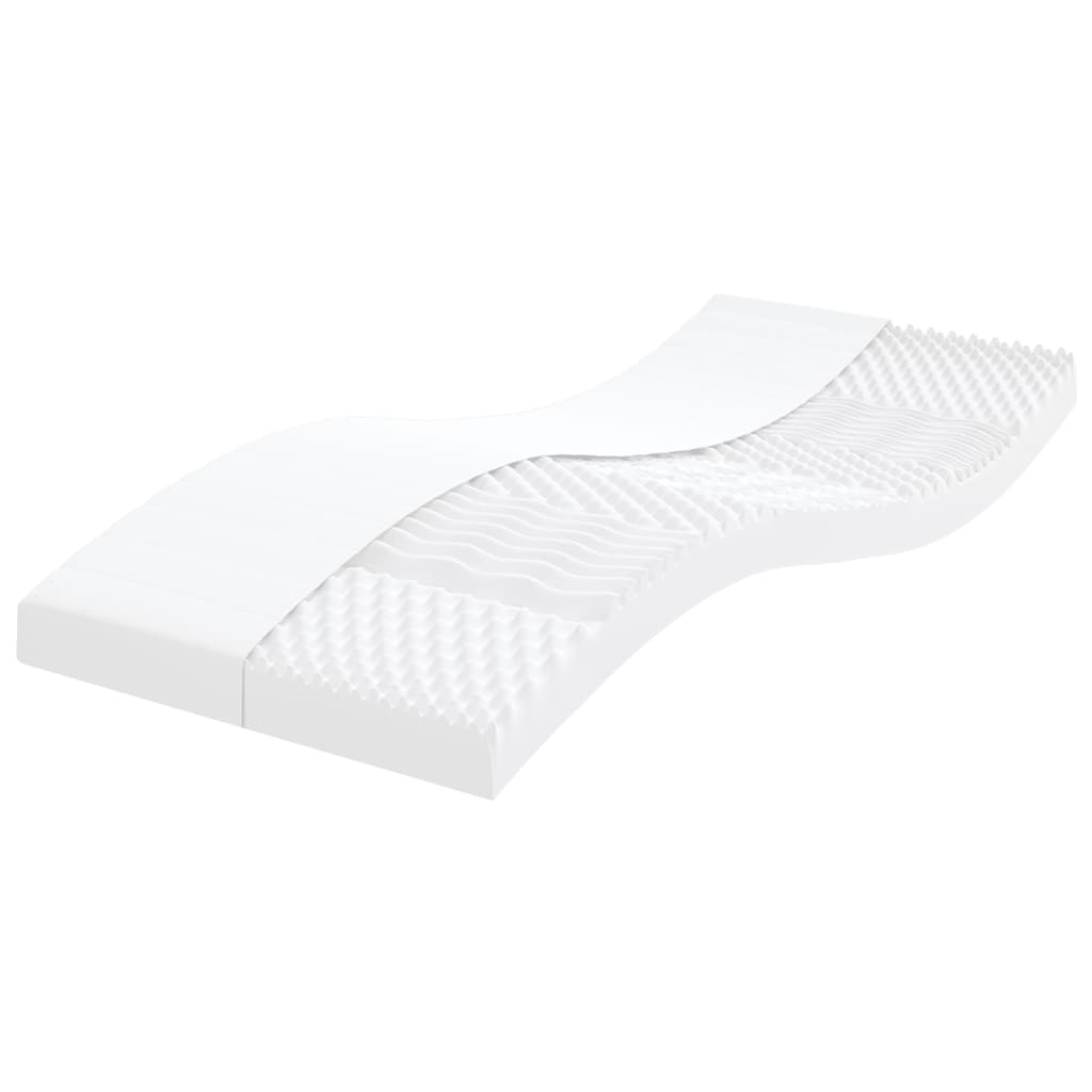 Matelas mousse 7 zones dureté 20 ILD 160x200 cm blanc