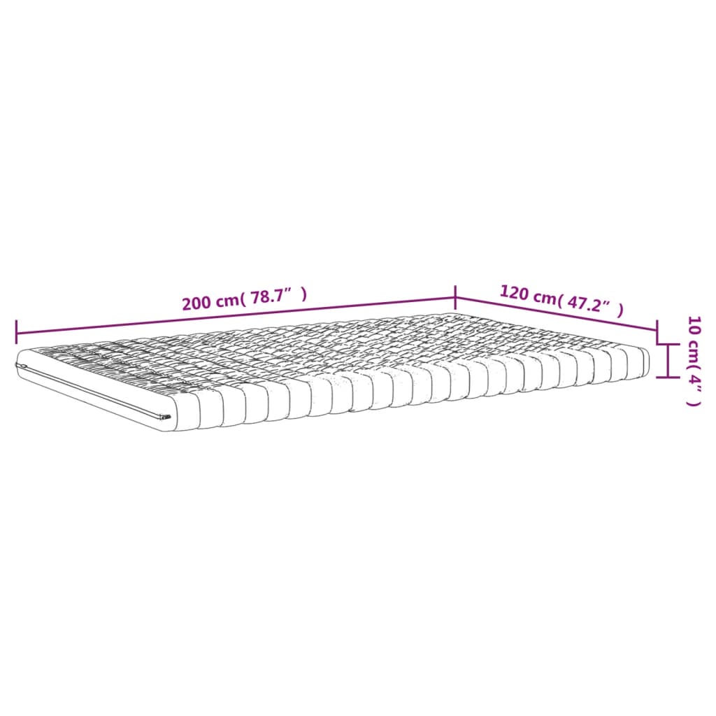 Matelas mousse 7 zones dureté 20 ILD 160x200 cm blanc