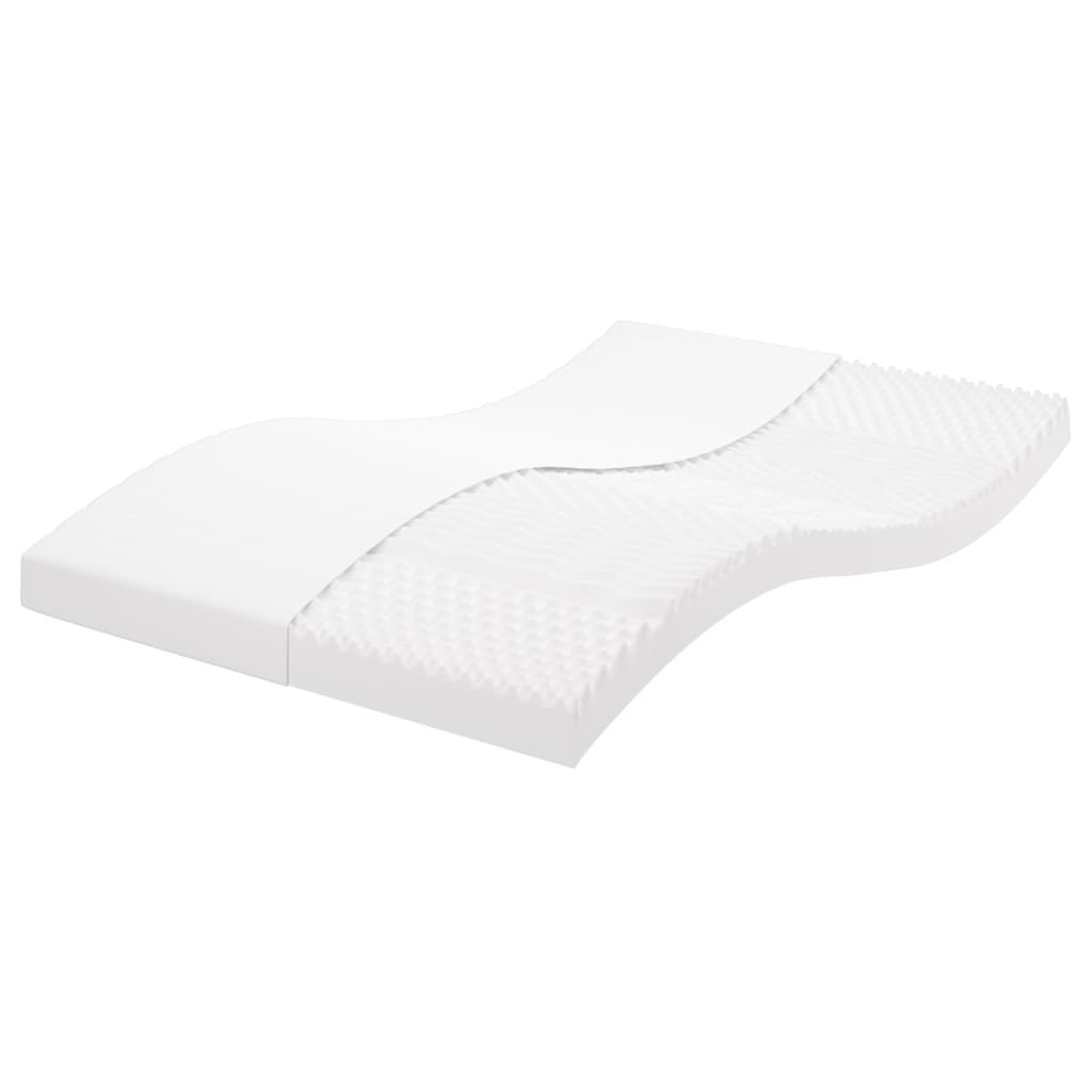 Matelas mousse 7 zones dureté 20 ILD 160x200 cm blanc