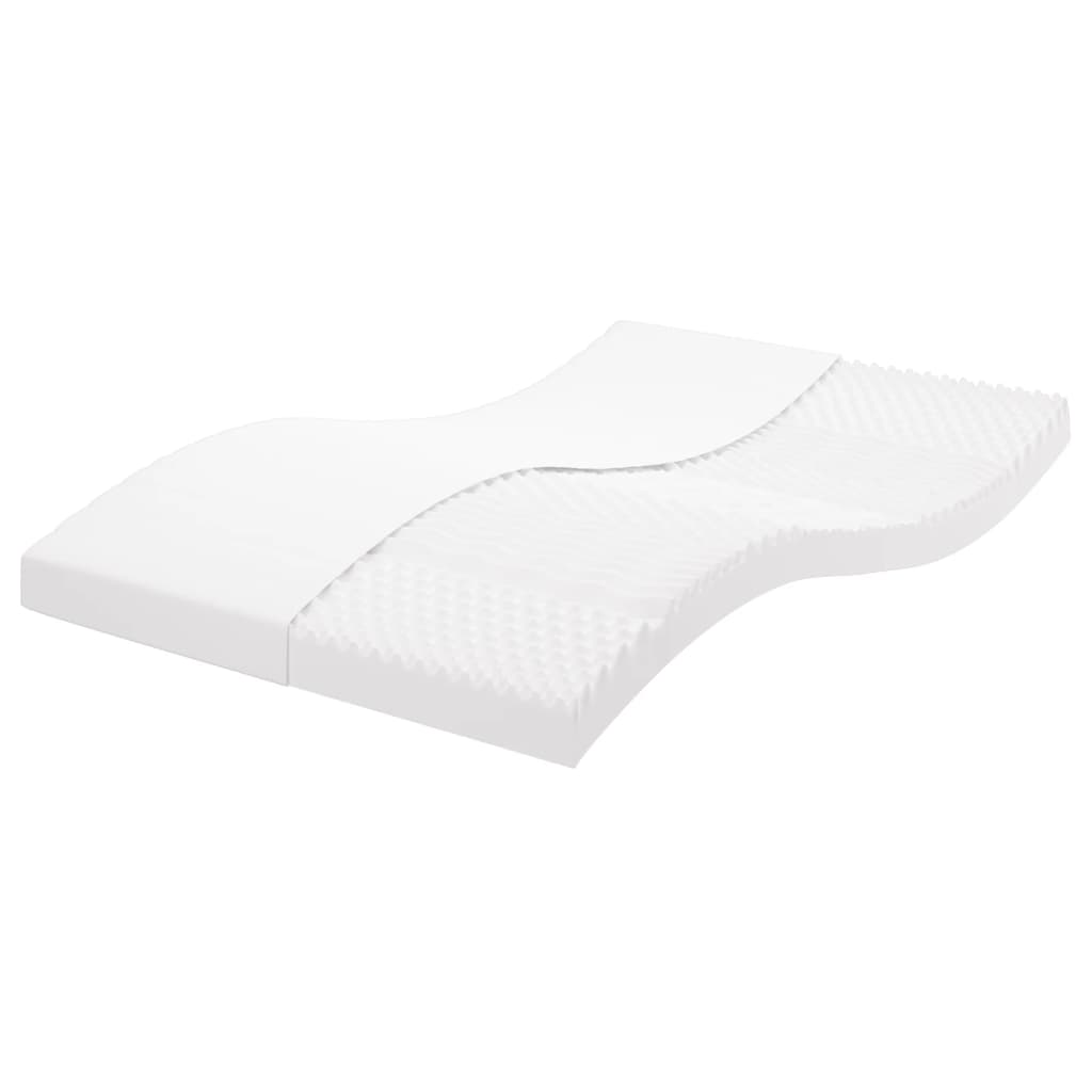 Matelas mousse 7 zones dureté 20 ILD 160x200 cm blanc