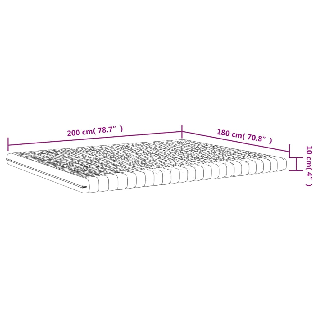 Matelas mousse 7 zones dureté 20 ILD 160x200 cm blanc