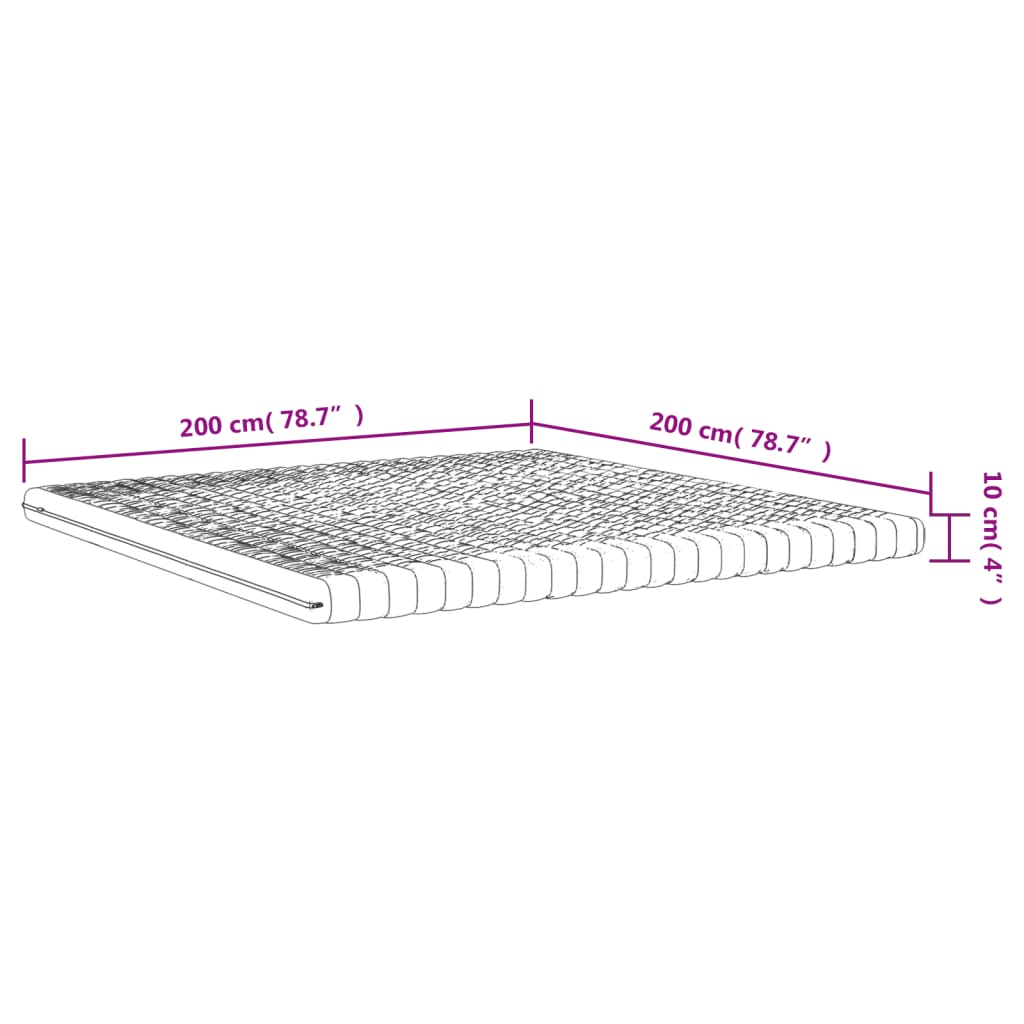 Matelas mousse 7 zones dureté 20 ILD 160x200 cm blanc