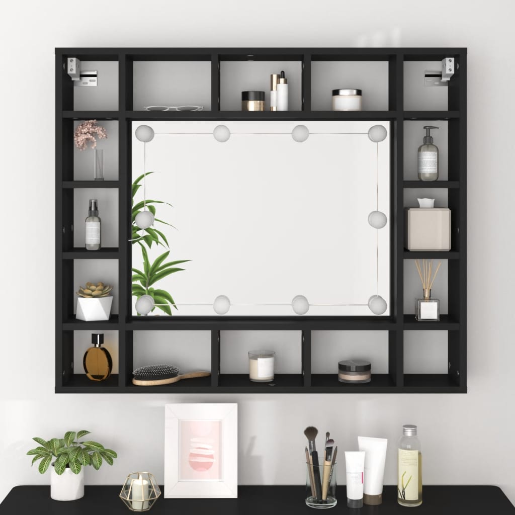 Armoire à miroir avec éclairage LED 91x15x76,5 cm