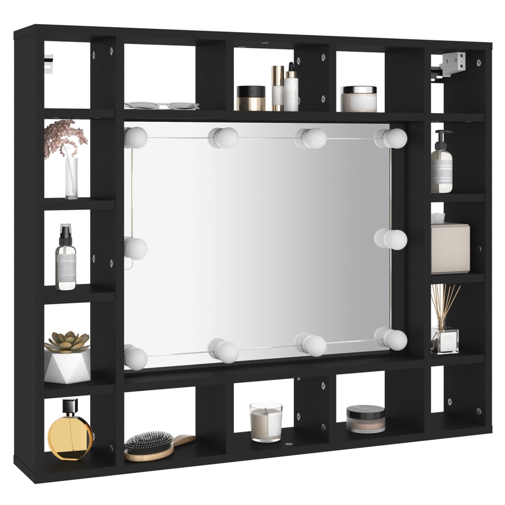 Armoire à miroir avec éclairage LED 91x15x76,5 cm