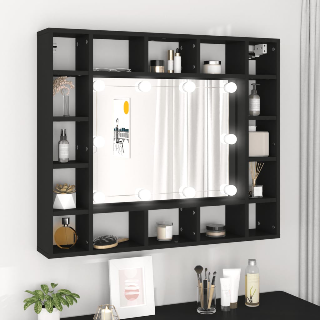 Armoire à miroir avec éclairage LED 91x15x76,5 cm