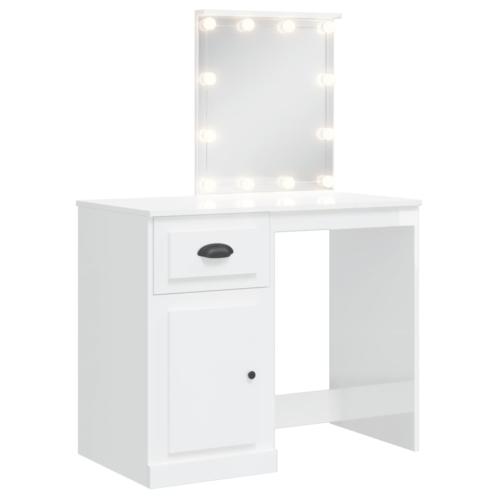 Coiffeuse avec éclairage LED 90x42x132,5 cm