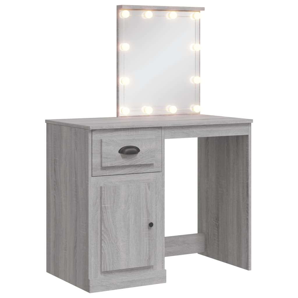 Coiffeuse avec éclairage LED 90x42x132,5 cm