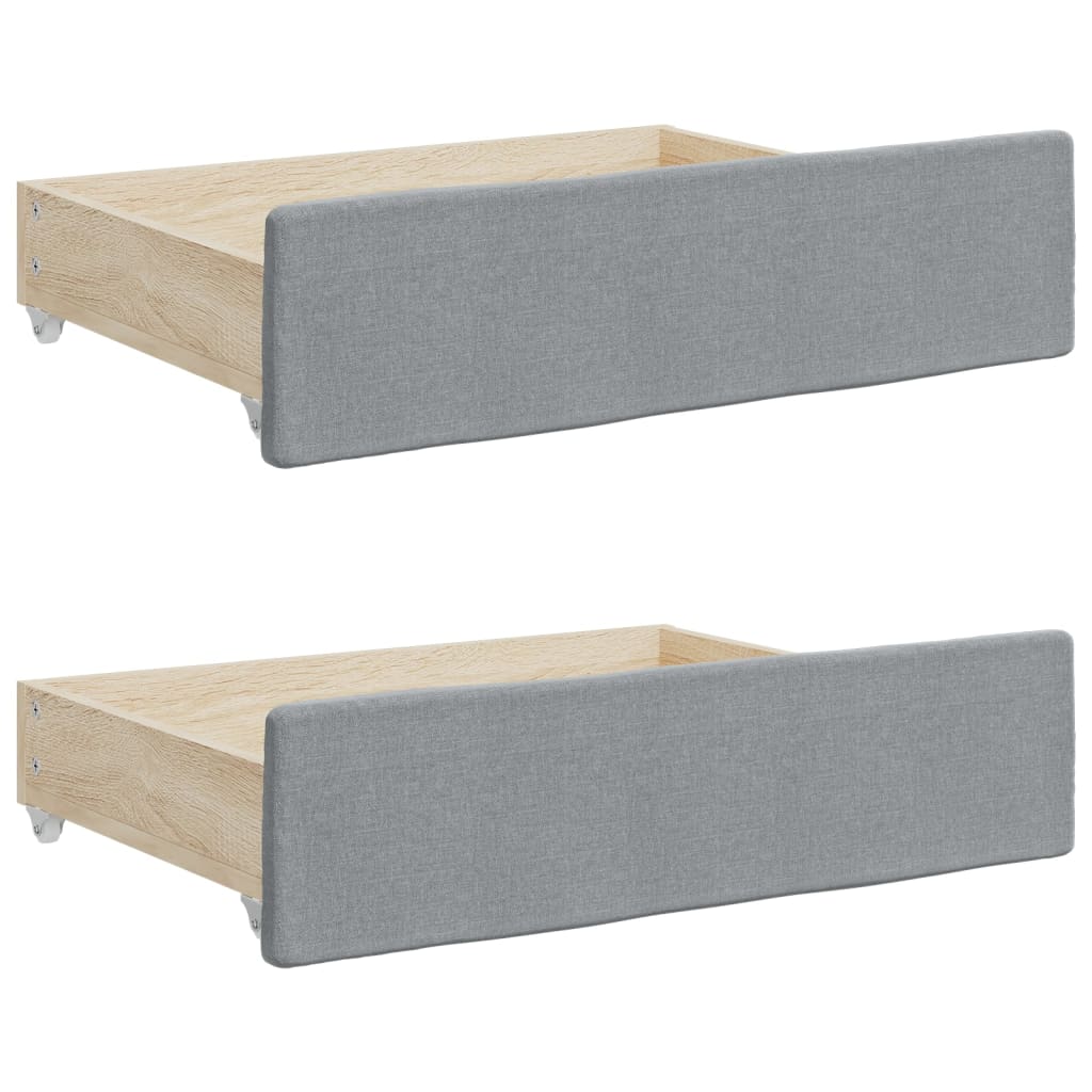 Tiroirs de lit 2 pcs en bois et tissu