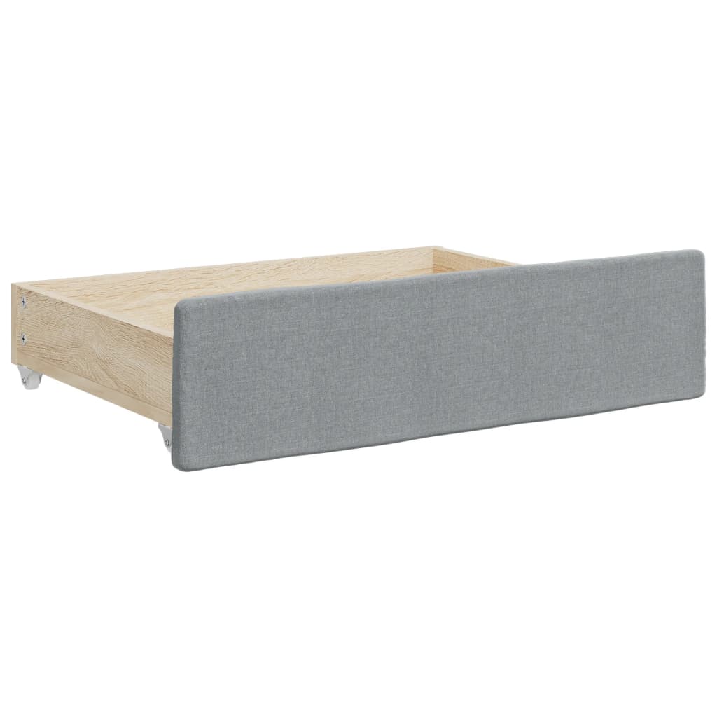 Tiroirs de lit 2 pcs en bois et tissu