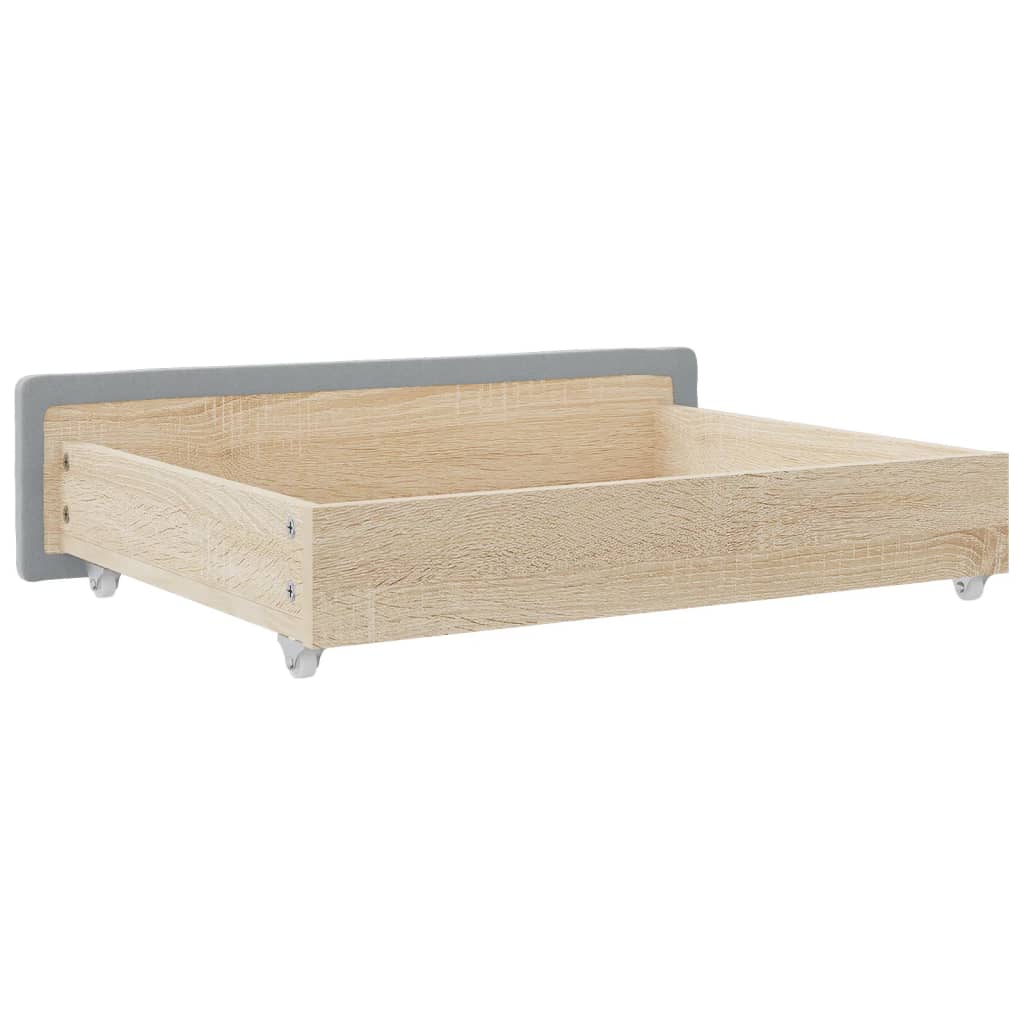 Tiroirs de lit 2 pcs en bois et tissu